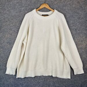 Jenni Kayne Cream Cotton Fisherman Crewneck Sweater